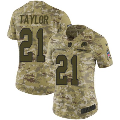 Nike Washington Commanders #21 Sean Taylor Camo Women's Stitched NFL Limited 2018 Salute to Service Jersey
